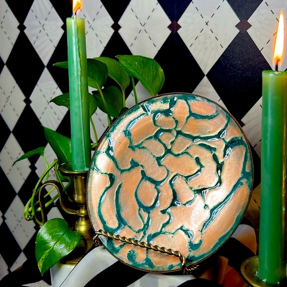 Copper Enamel Art Plate | Vibrant Hand-Fired Colors • One-of-a-Kind - Picture 16 of 17